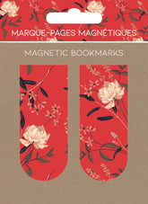 MARCAPAGINAS MAGNETICOS MOTIF ROUGE AVEC FLEURS FLORES | 6 UNIDADES | (PICTURA)